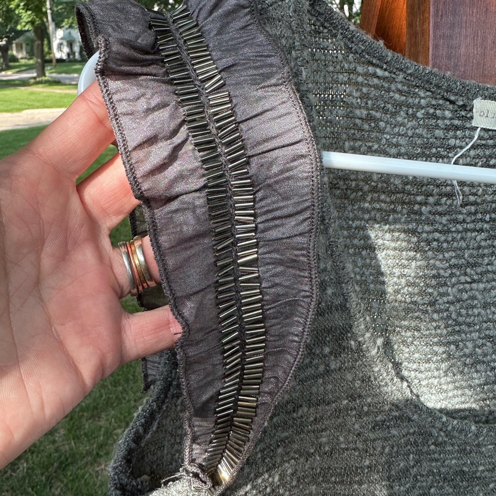 Blue Bird Gray Ruffled Ribbed Tunic - Picture 2 of 4